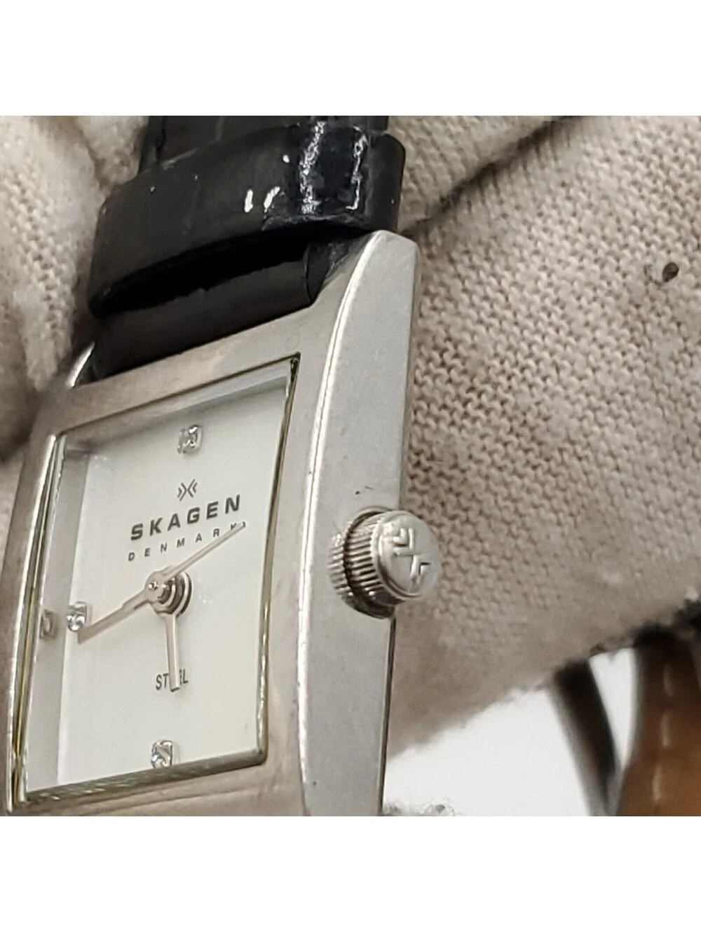 Skagen Womens Watch 20mm New Battery MOP Dial 528sslb4cr Square